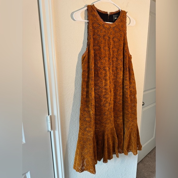 Maeve Anthropologie Amis Velvet Lace A Line Open Knit Holiday Dress Size 8 - Picture 4 of 10